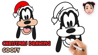 HOW TO DRAW GOOFY | MICKEY MOUSE - | CHRISTMAS DISNEY - EASY STEP BY STEP DRAWING TUTORIAL