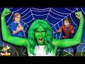 She Hulk Jazzy Smash VS Spider-Man! Superhero Showdown!