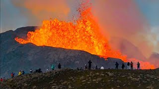 LAVA AVALANCHE LEAVES PEOPLE STUNNED! THE MOST SPECTACULAR VOLCANO ERUPTION! ICELAND 2021