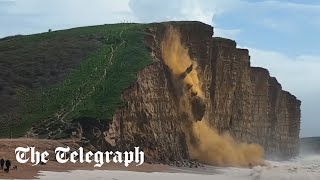 Dorset cliff collapses launching 400-tonnes of rockfall into ocean