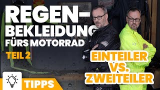 Motorrad-Regenbekleidung: Einteiler vs. Zweiteiler