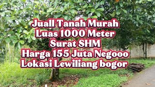 Di Juall Tanah Murah LT 1000 Meter Surat SHM Akses Masuk Mobil Harga 155 Juta Nego