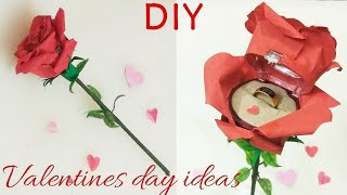 how to make beautiful rose ring box|DIY paper rose ring||diy valentines day ideas #paper craft ideas