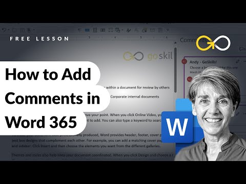 How to Add Comments in a Word Document  Microsoft Word 365 - Advanced Course