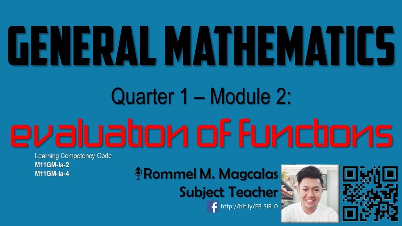 General Mathematics-Quarter 1-Module 2_Evaluation Of Functions - YouTube