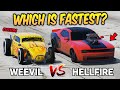 GTA 5 ONLINE - WEEVIL CUSTOM VS GAUNTLET HELLFIRE (WHICH IS FASTEST?)