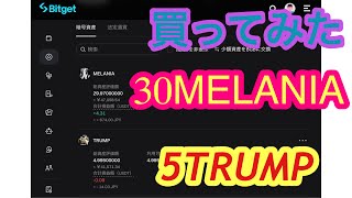 トランプコインとメラニアコインをBitgetで10万円分買ってみた。手数料でいきなりマイナス9000円くらい？頼むぞ　trump MELANIA