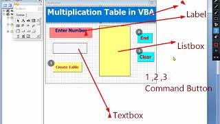 VBA Class 16 Multiplication Table in Visual Basic