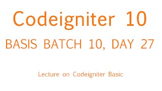 Codeigniter Bangla tutorial Part 10