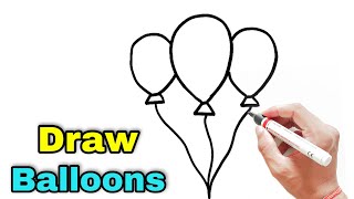 Balloon Drawing For Kids | Balloons Drawing Easy