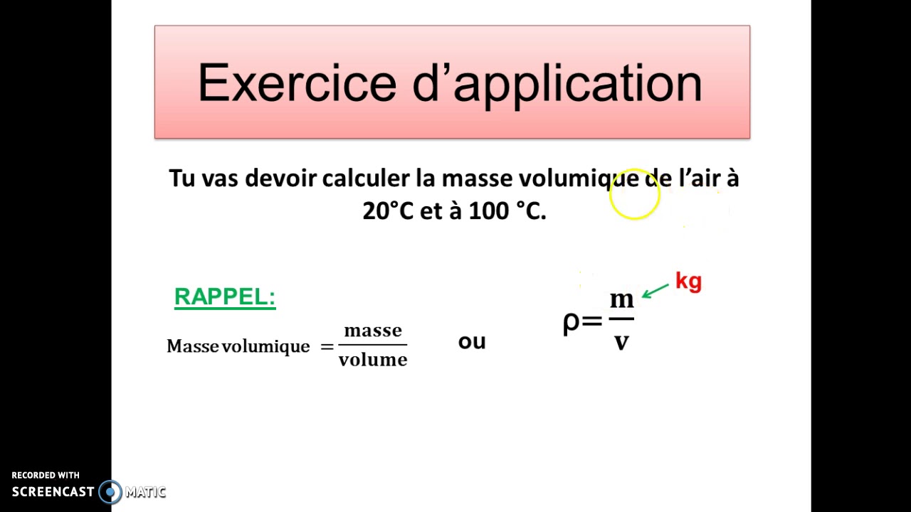 Exercice Masse Volumique Youtube Exercice Masse Volumique Youtube