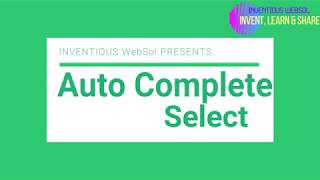 How to create autocomplete select tag using select2 library