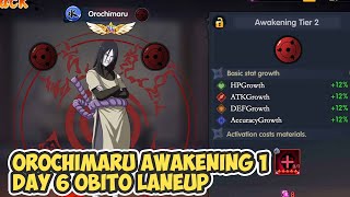 LANE UP OBITO DAY 6 OROCIMARU AWAKENING 1 RASENGAN RIVALS