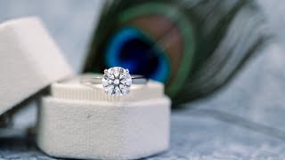 1.75ct Round Manmade Diamond Cathedral Solitaire Ring with Tapered Band Platinum | Ada Diamonds