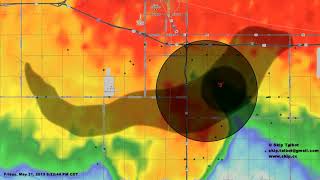 El reno Tornado EF3+ 2013 2 to 4 miles wide path (TEST)