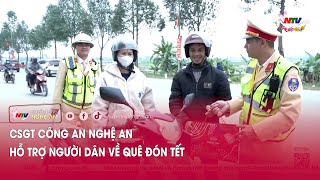 CSGT Công an Nghệ An hỗ trợ người dân về quê đón Tết