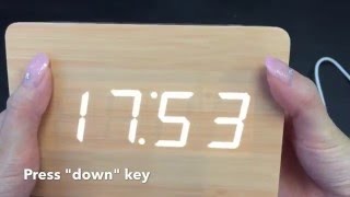 JCC Rectangle Wood Grain LED Desk Clock unboxing and review - 6015