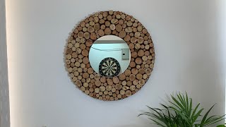 Home Decor/Wood Art/Wooden Mirror Frame made from wooden cookies