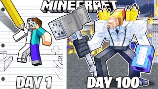 I Survived 100 Days as a PENCILMAN in Minecraft!