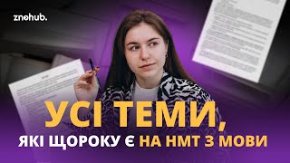 Усі теми, які щороку є на НМТ з мови