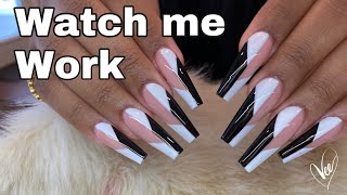 Watch Me Work : Client Fill & Nail Art | Nail Tutorial For Beginners