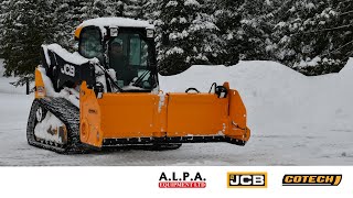 JCB Compact Track Loader with Cotech Extendable and Reversible Snow Plow