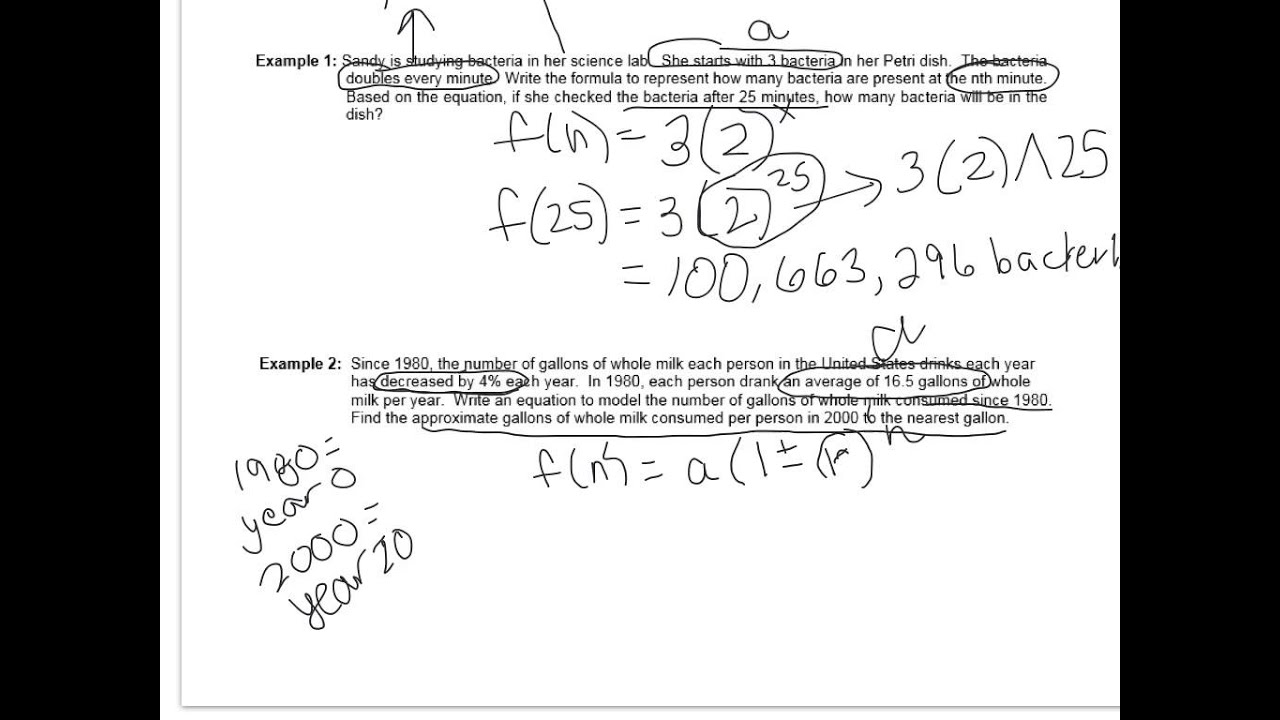 Exponential Growth And Decay Lesson