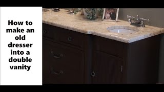 How to make old dresser into a double vanity