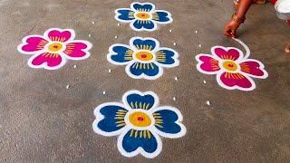 9×1 simple rangoli design 🙏❤️❤️❤️