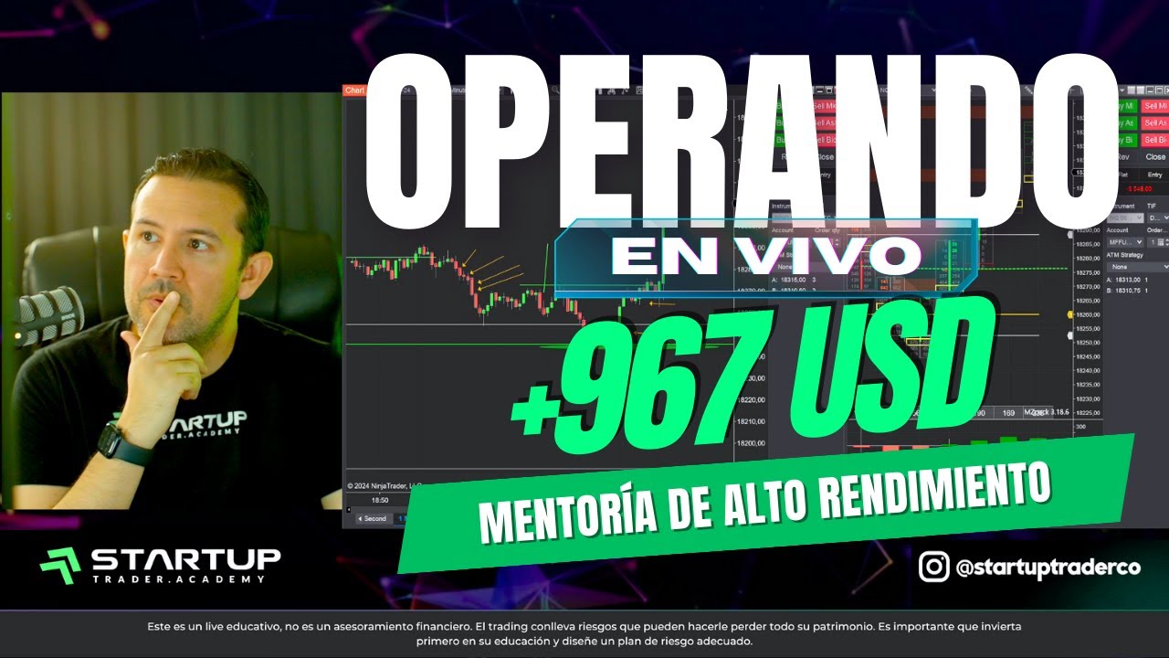 +967 USD Trading En Vivo! Mentoria Alto Rendimiento🚀 Futuros De Nasdaq ...