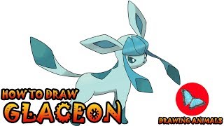 How To Draw Glaceon Pokemon | Drawing Animals