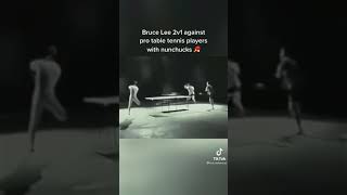 Bruce Lee 1v2 table tennis with nunchucks