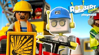 ROBert Knows | What happens on a large construction site? |  PLAYMOBIL Children's Film