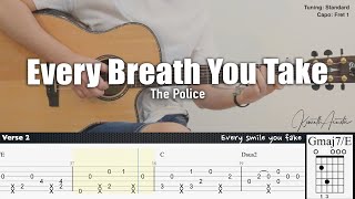 Every Breath You Take - The Police | Fingerstyle Guitar | TAB + Chords + Lyrics