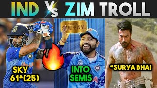 INDIA VS ZIMBABWE T20 WC TROLL 🔥 | SURYA KUMAR YADAV KOHLI HITMAN | TELUGU CRICKET TROLLS