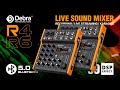 D Debra R4/R6 Audio Mixer With 99 DSP Digital Effects, +48V Power Supply,  Bluetooth