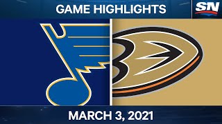 NHL Game Highlights | Blues vs. Ducks – March 03, 2021