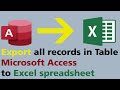 Export data from access to excel