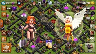 clash of clans 14 valkayrie banged the base