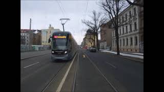 Strassenbahn Leipzig - Aus Fahrersicht - Baumaßnahme Georg-Schumann-Straße  03.01.13