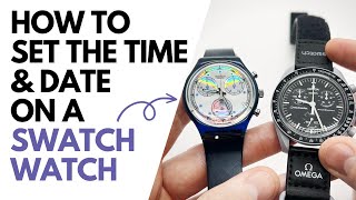 How to Set the time and date on a Swatch Watch (2 Swatch Watch Models)