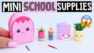 DIY REAL MINIATURE SCHOOL SUPPLIES! Notebook, Backpack & MORE!