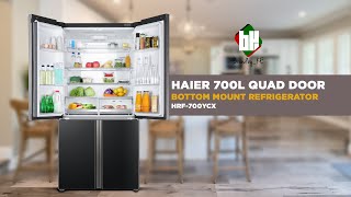 Large Appliances: HAIER HRF700YCX Quad Door 700 Liters Black Fridge