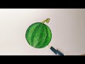 สอนวาดแตงโม🍉how​ to​ draw watermelon​ for​ beginner​ my​ sky​ channel.