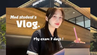 (eng) 의대생 Vlog | 다들 시험기간일 것 같아서.. 드디어 시험기간 일주일 브이로그