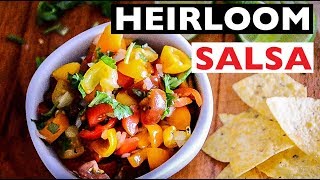 EASY vegan Heirloom Tomato Salsa recipe!