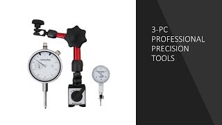 Accusize Dial Indicator, Dial Test Indicator, and Magnetic Base, Professional Combo, 0510-0518