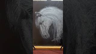 黑板粉筆畫馬#chalkboard #blackboard #drawingstyles #drawingtechniques