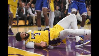 Anthony Davis (injury) exits Lakers game vs. Nuggets