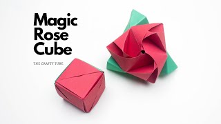 How To Make An Origami Magic Rose Cube - Paper Craft Ideas - Origami Rose - DIY